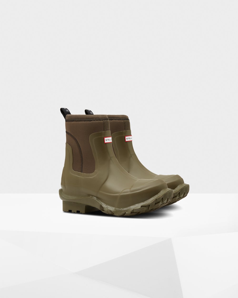 Hunter Stella Mccartney X Chelsea Boots - Outlet Mens Olive - BIGFRE608